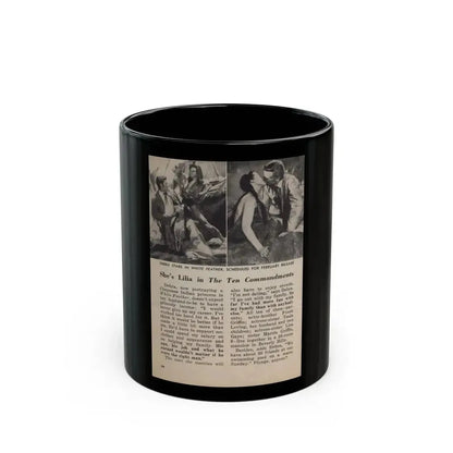 Debra Paget #677 - [Pages 30-34] Pages 5 of 5 featuring, Debra 2 B&W Movie Photos, Caption & Article from People Today Pocket Mag. 1-26-55 (Vintage Female Icon) Black Coffee Mug 11oz - Go Mug Yourself