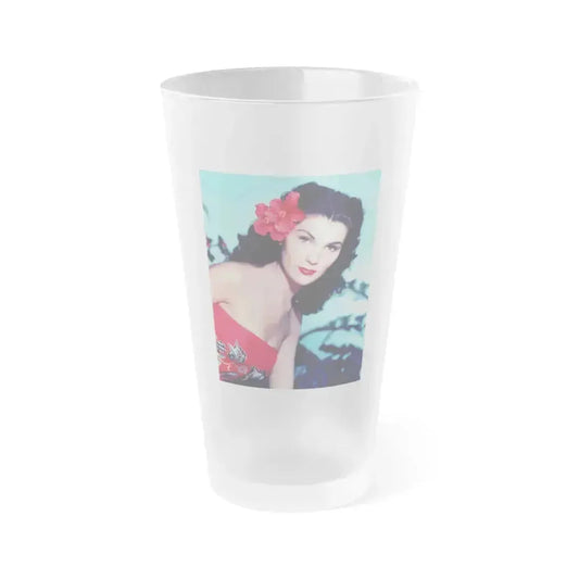 Debra Paget #686 - 8x10 Color Upper Body Glamour Promo Photo for Bird Of Paradise '51 Remake (Vintage Female Icon) Frosted Pint Glass 16oz 16oz Frosted - Go Mug Yourself