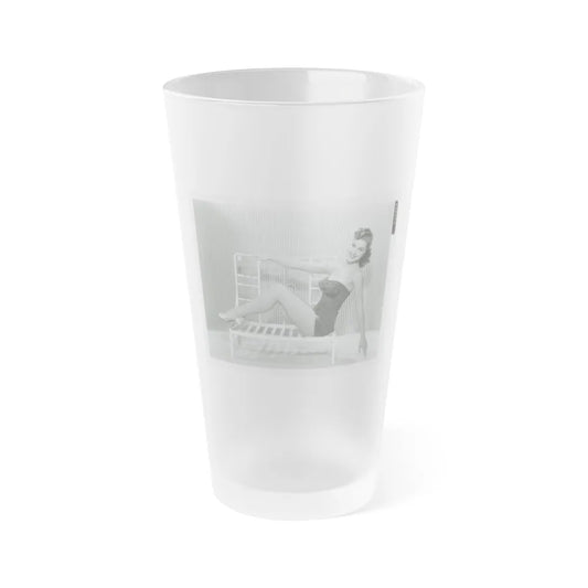 Debra Paget #698 1 (Vintage Female Icon) Frosted Pint Glass 16oz-16oz-Frosted-Go Mug Yourself