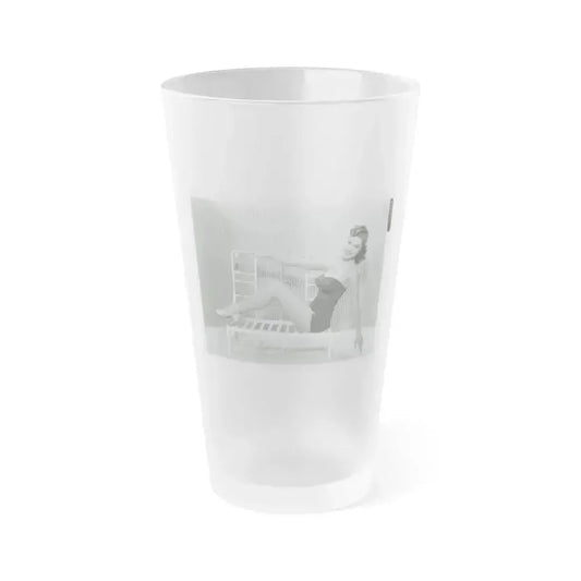 Debra Paget #698 1 (Vintage Female Icon) Frosted Pint Glass 16oz 16oz Frosted - Go Mug Yourself
