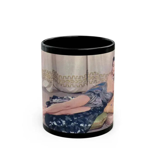 Debra Paget #702 - T.V. Guide June Listings June 8-14 1957 1 & 2 of 3 Pages Debbie Color Glamour Photo Princess Of The Nile '54 Color Promo Pic (Vintage Female Icon) Black Coffee Mug 11oz - Go Mug Yourself