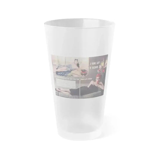 Debra Paget #702 - T.V. Guide June Listings June 8-14 1957 1 & 2 of 3 Pages with, Debra 2 Color Glamour Photos last page in another folder no pics on it. (Vintage Female Icon) Frosted Pint Glass 16oz 16oz Frosted - Go Mug Yourself