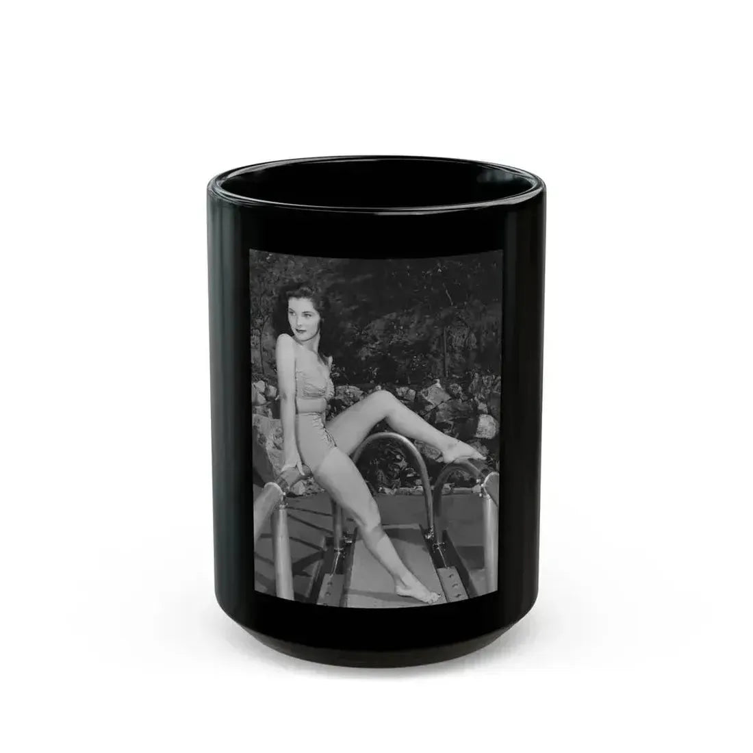 Debra Paget #718 2 (Vintage Female Icon) Black Coffee Mug 15oz - Go Mug Yourself