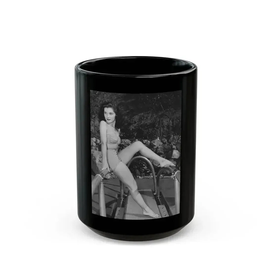 Debra Paget #718 2 (Vintage Female Icon) Black Coffee Mug 15oz - Go Mug Yourself
