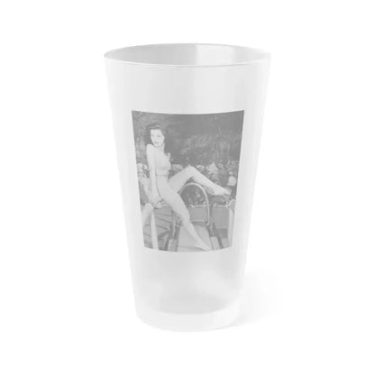 Debra Paget #718 2 (Vintage Female Icon) Frosted Pint Glass 16oz 16oz Frosted - Go Mug Yourself
