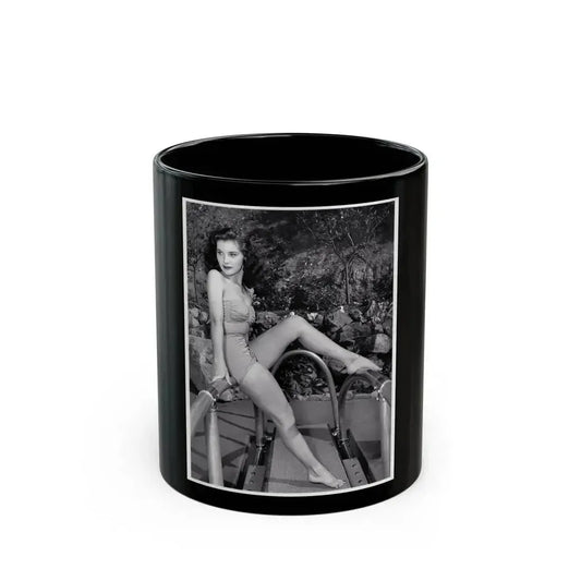 Debra Paget #718 B&W 8x10 Full Body 2-Piece Swimsuit Leggy Barefoot Cheesecake Photo (Vintage Female Icon) Black Coffee Mug 11oz - Go Mug Yourself