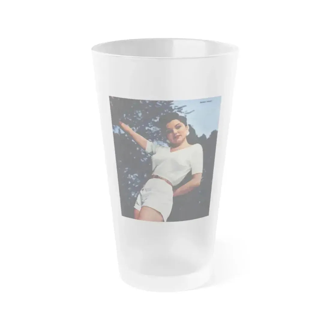 Debra Paget #72 (Vintage Female Icon) Frosted Pint Glass 16oz 16oz Frosted - Go Mug Yourself