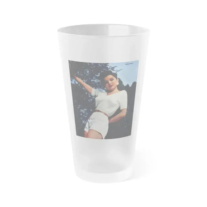 Debra Paget #72 (Vintage Female Icon) Frosted Pint Glass 16oz 16oz Frosted - Go Mug Yourself