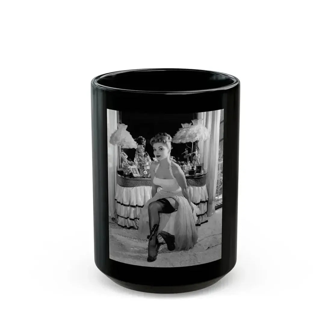 Debra Paget #735 (Vintage Female Icon) Black Coffee Mug 15oz - Go Mug Yourself