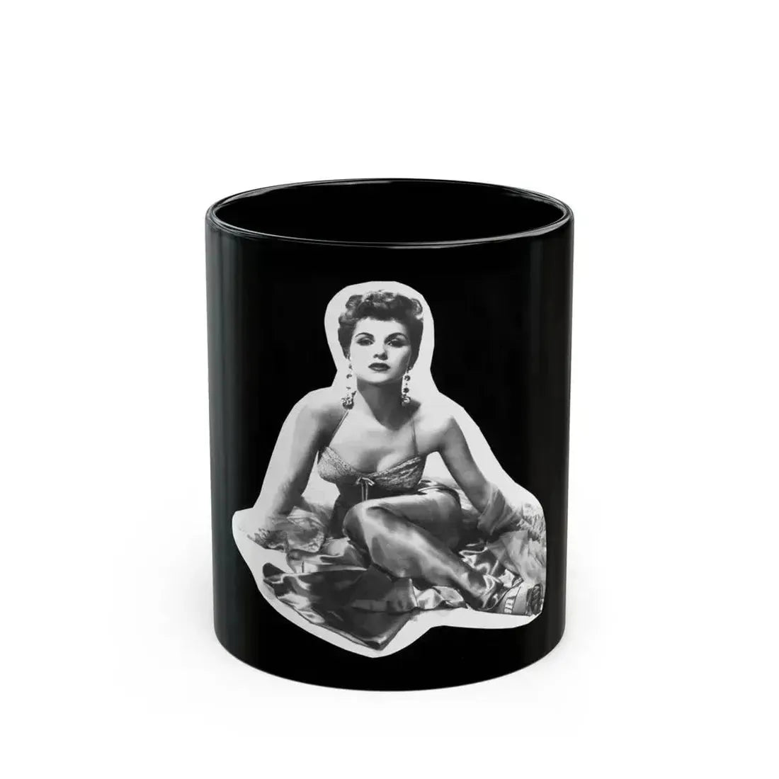 Debra Paget #759 - B&W Image Print out & scan Glamour Shot 1 (Vintage Female Icon) Black Coffee Mug 11oz - Go Mug Yourself