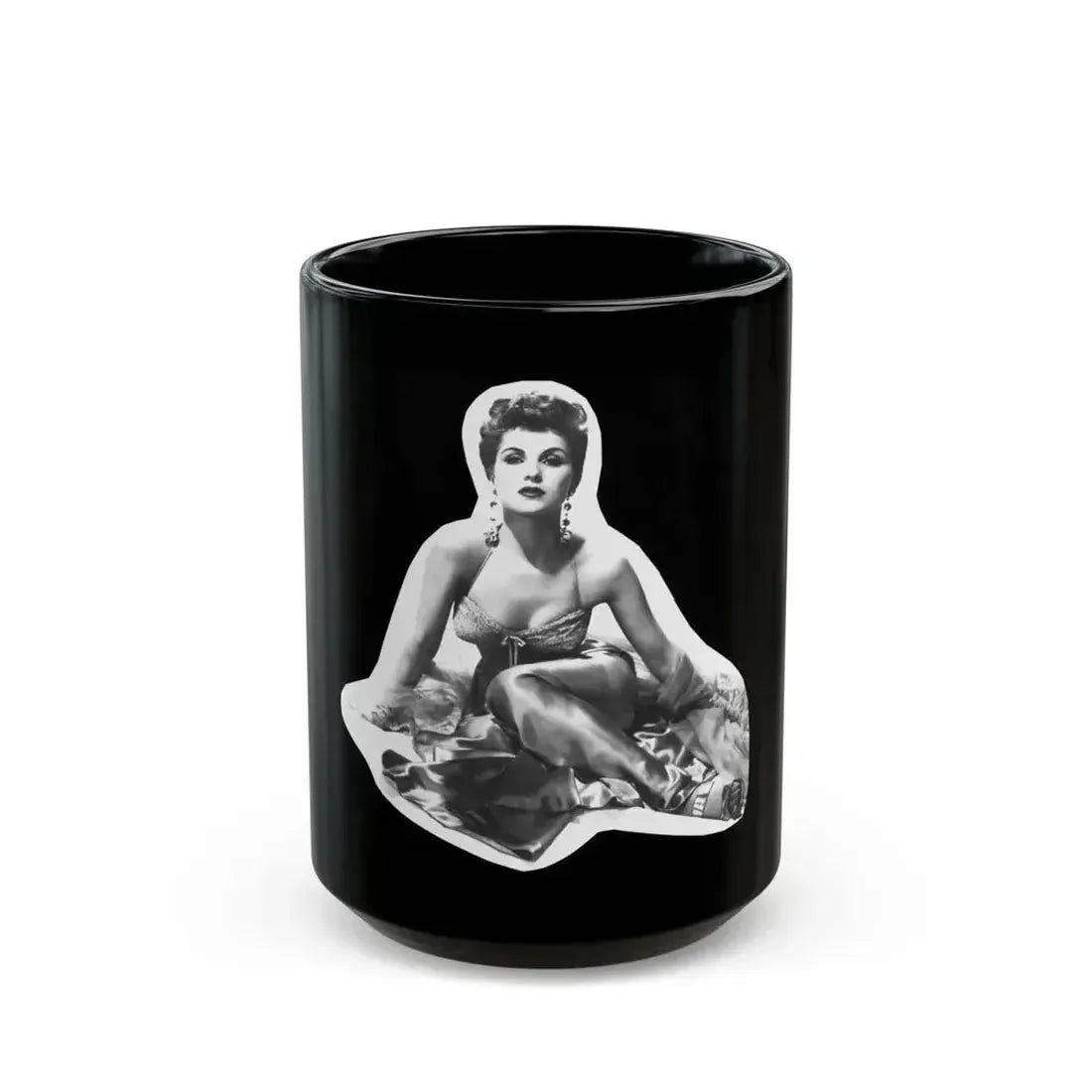 Debra Paget #759 - B&W Image Print out & scan Glamour Shot 1 (Vintage Female Icon) Black Coffee Mug 15oz - Go Mug Yourself