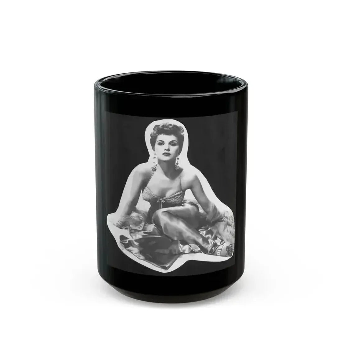 Debra Paget #759 - B&W Image Print out & scan Glamour Shot (Vintage Female Icon) Black Coffee Mug 15oz - Go Mug Yourself