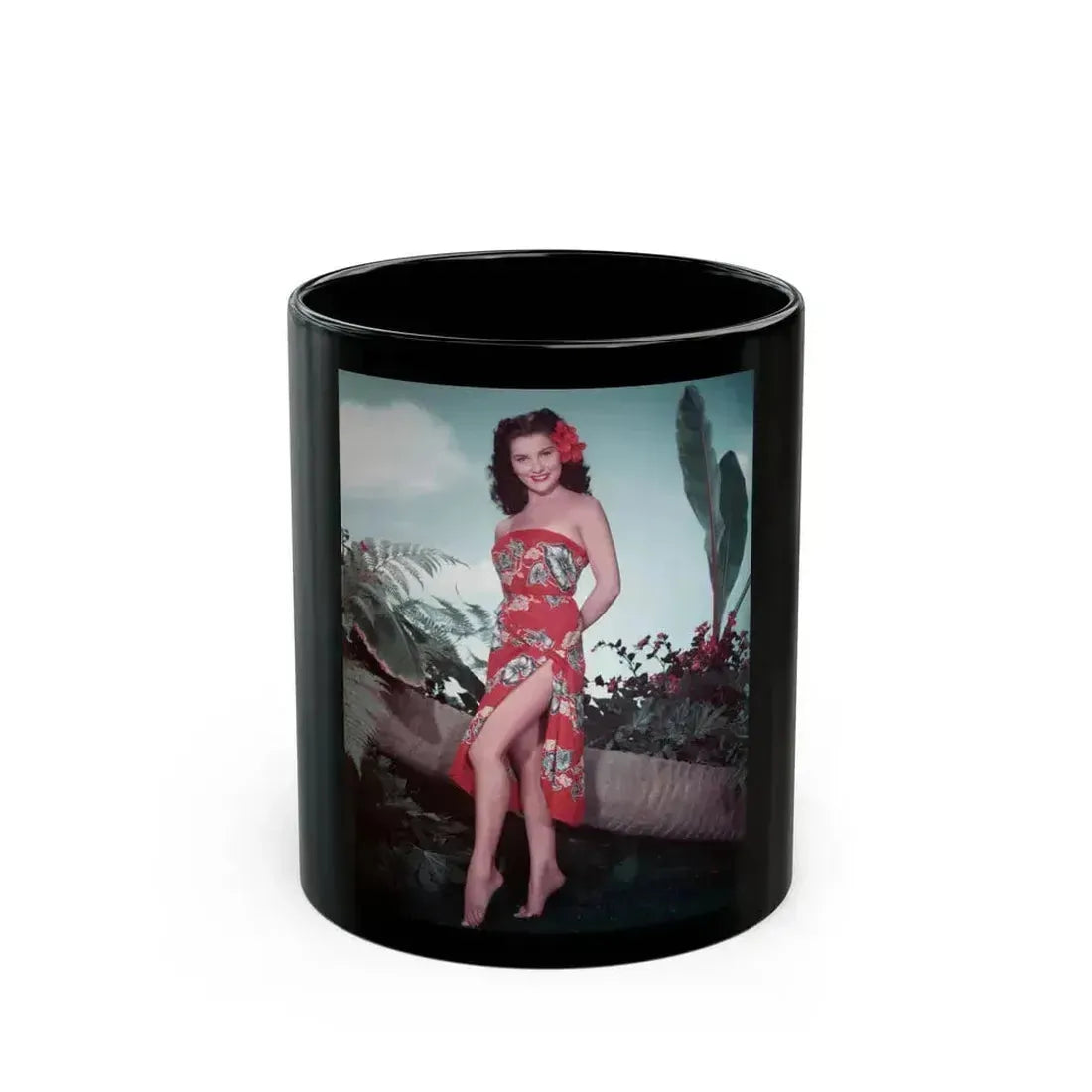Debra Paget #760 - Bird Of Paradise (Vintage Female Icon) Black Coffee Mug 11oz - Go Mug Yourself