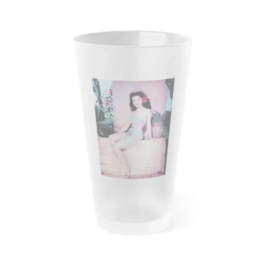 Debra Paget #762 (Vintage Female Icon) Frosted Pint Glass 16oz 16oz Frosted - Go Mug Yourself