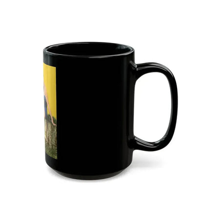 Debra Paget #776 - Vintage 8x11 Full Body 1-Piece Swimsuit Leggy White Open Wedges Cheesecake Pic on Mag. Page (Vintage Female Icon) Black Coffee Mug - Go Mug Yourself