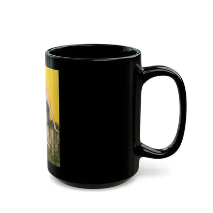 Debra Paget #776 - Vintage 8x11 Full Body 1-Piece Swimsuit Leggy White Open Wedges Cheesecake Pic on Mag. Page (Vintage Female Icon) Black Coffee Mug - Go Mug Yourself