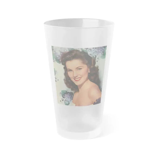 Debra Paget #777 - Early 50's Glamour Color Upper Body Photo on Magazine Page (Vintage Female Icon) Frosted Pint Glass 16oz 16oz Frosted - Go Mug Yourself
