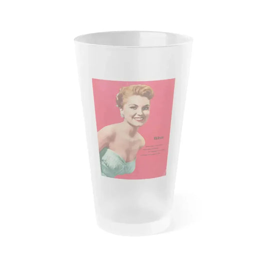 Debra Paget #780 - Late 50's Glamour Color Upper Body Photo on Magazine Page (Vintage Female Icon) Frosted Pint Glass 16oz 16oz Frosted - Go Mug Yourself