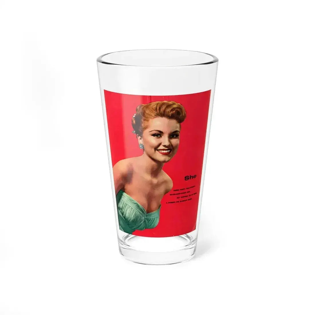 Debra Paget #780 - Late 50's Glamour Color Upper Body Photo on Magazine Page (Vintage Female Icon) Pint Glass 16oz 16oz - Go Mug Yourself