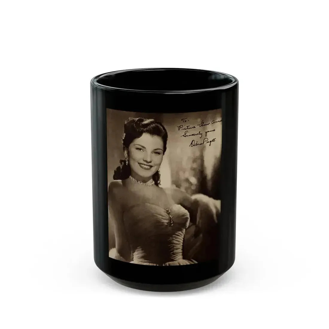 Debra Paget #83 (Vintage Female Icon) Black Coffee Mug 15oz - Go Mug Yourself