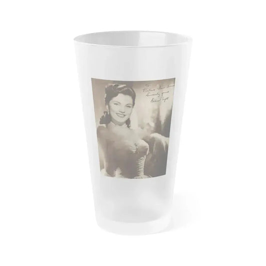 Debra Paget #83 (Vintage Female Icon) Frosted Pint Glass 16oz 16oz Frosted - Go Mug Yourself