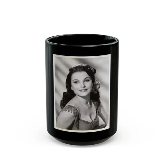 Debra Paget #92 - 7x9 B&W Vintage Glamour Portriat Bust & Upper Body too from 12-12-59 (Vintage Female Icon) Black Coffee Mug 15oz - Go Mug Yourself