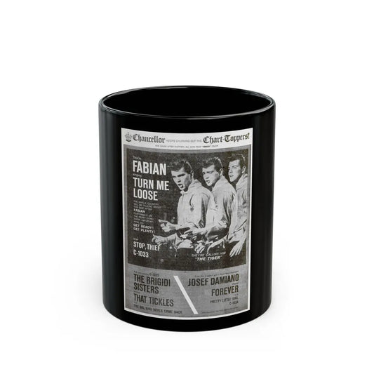 Fabian 1959 (Music Poster) Black Coffee Mug-11oz-Go Mug Yourself