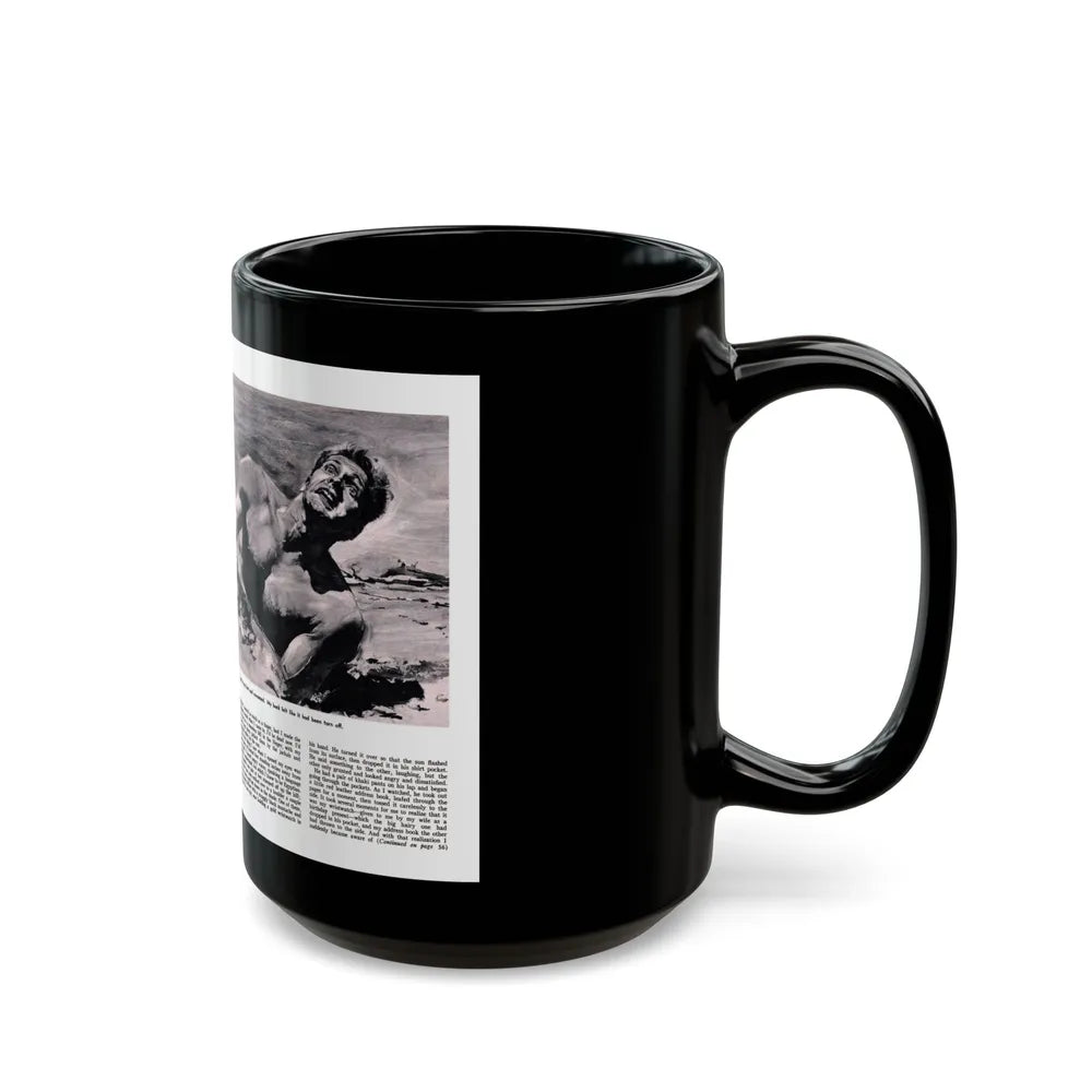 Death of an Israeli Patrol, Male magazine, September 1956 - Black Coffee Mug-Go Mug Yourself