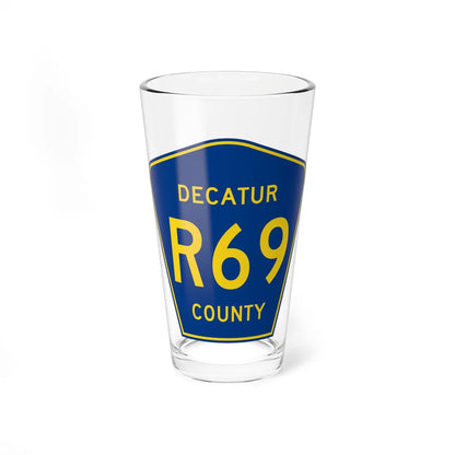 Decatur County Route R69 IA (Iowa) (Road Sign) Pint Glass 16oz 16oz - Go Mug Yourself