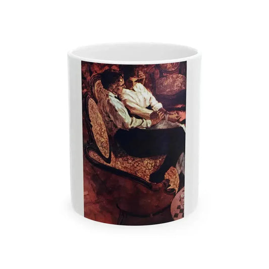 Decision by Firelight, Good Housekeeping, July 1965 - White Coffee Mug 11oz - Go Mug Yourself