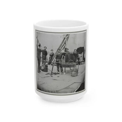 Deck Of Warship (U.S. Civil War) White Coffee Mug 15oz - Go Mug Yourself