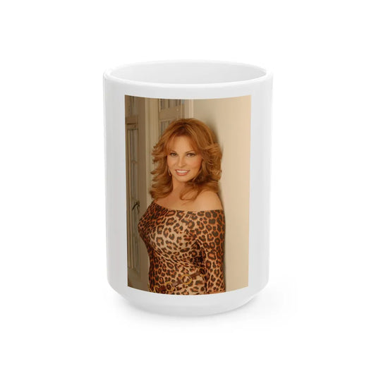 Raquel Welch #268 (Vintage Female Icon) White Coffee Mug-15oz-Go Mug Yourself