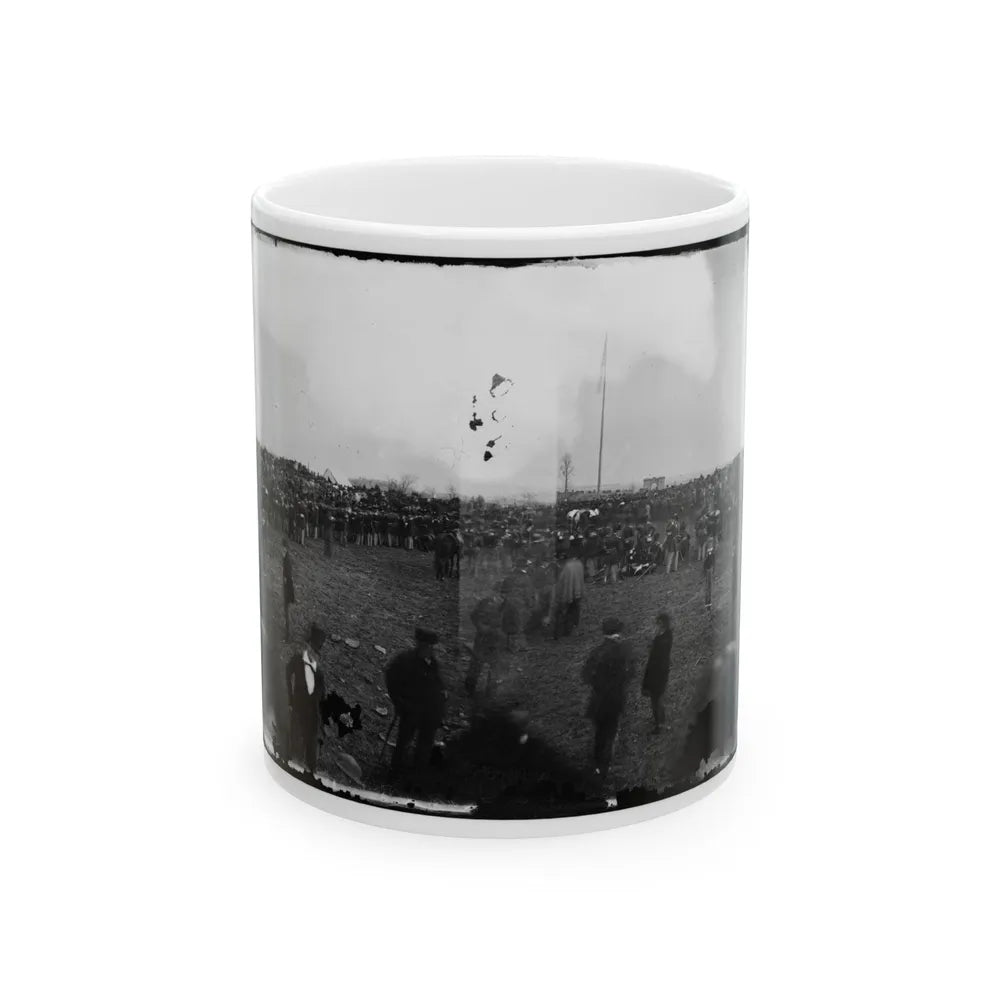 Dedication Ceremonies At The Soldiers' National Cemetery, Gettysburg, Pennsylvania(3) (U.S. Civil War) White Coffee Mug-11oz-Go Mug Yourself