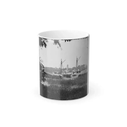 Deep Bottom, Va.  U.S. Gunboat Mendota (In Service May 2, 1864) on the James (U.S. Civil War) Color Changing Coffee Mug 11oz Default Title 11oz - Go Mug Yourself