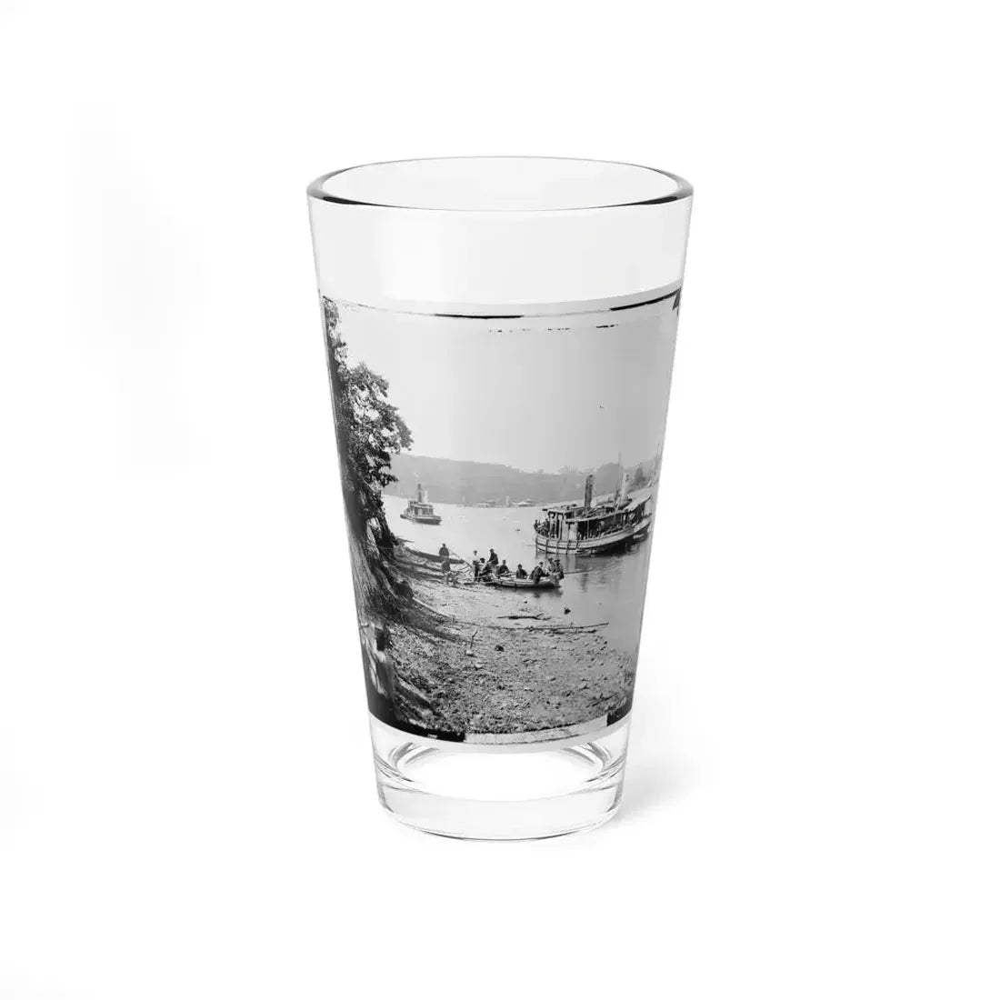 Deep Bottom, Va., Vicinity.  Transport Linda Of Philadelphia And A Monitor (Onondaga ) On The James (U.S. Civil War) Pint Glass 16oz 16oz - Go Mug Yourself