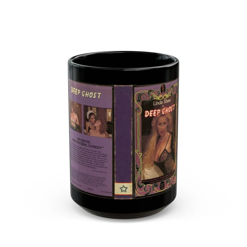 DEEP GHOST LINDA SHAW (VHS COVER) - Black Coffee Mug-15oz-Go Mug Yourself