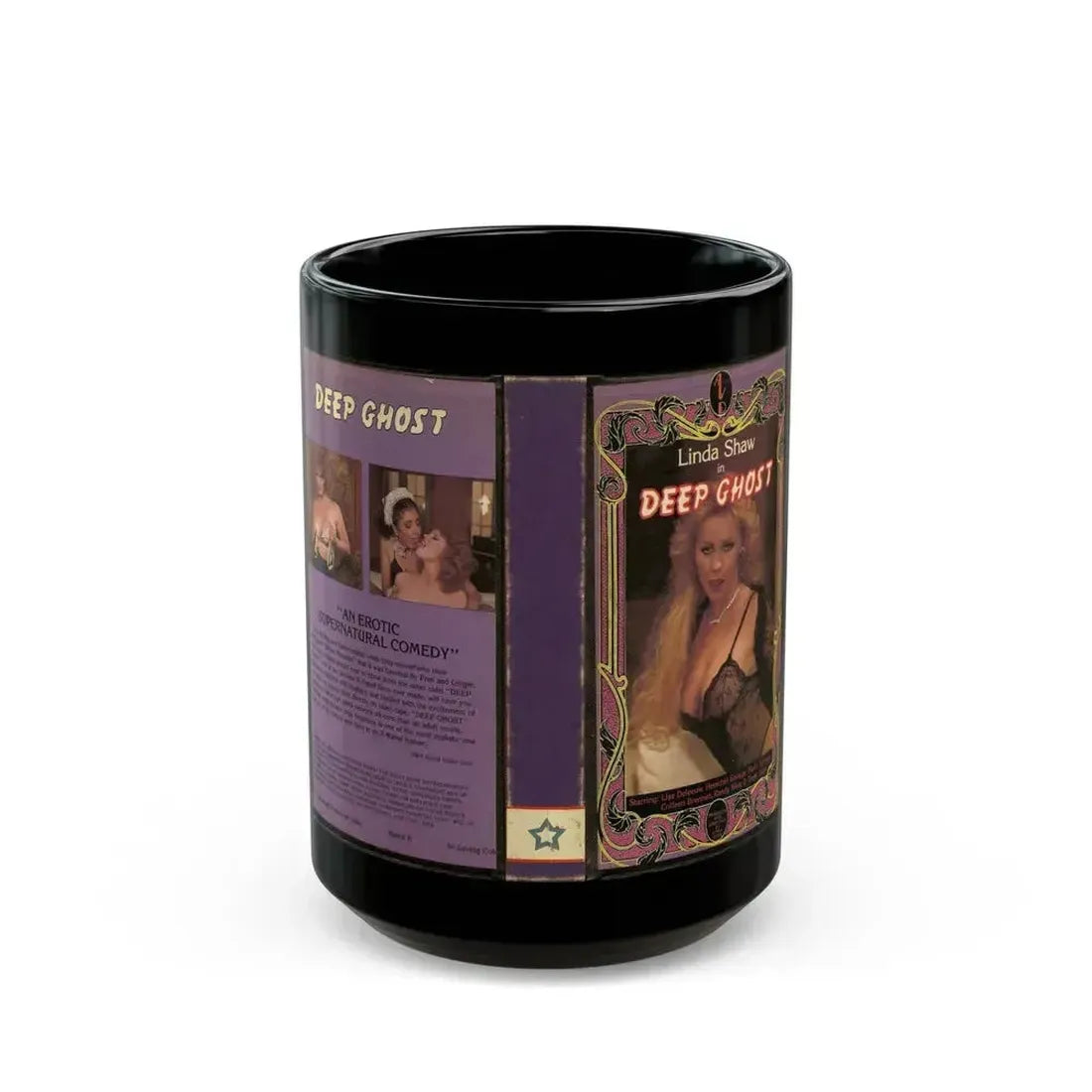 DEEP GHOST LINDA SHAW (VHS COVER) - Black Coffee Mug 15oz - Go Mug Yourself