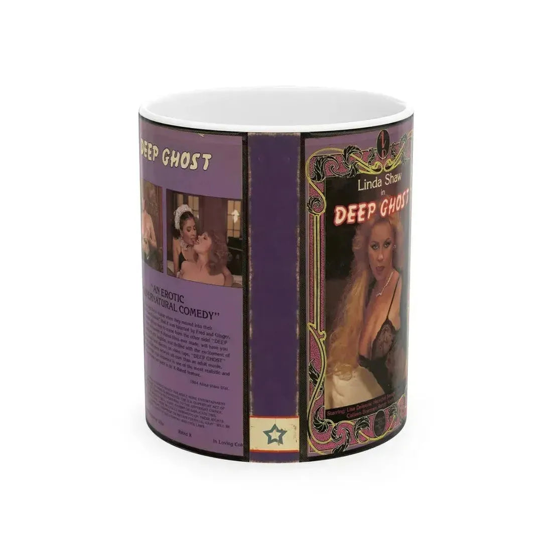 DEEP GHOST LINDA SHAW (VHS COVER) - White Coffee Mug 11oz - Go Mug Yourself