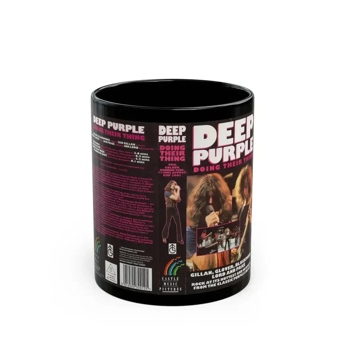 DEEP PURPLE DOING THEIR THING (VHS COVER) - Black Coffee Mug 11oz - Go Mug Yourself