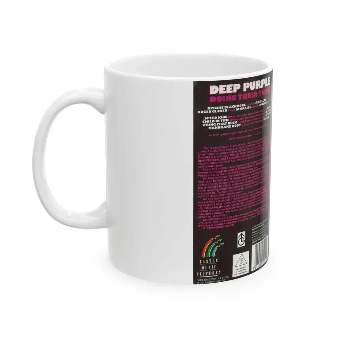 DEEP PURPLE DOING THEIR THING (VHS COVER) - White Coffee Mug - Go Mug Yourself
