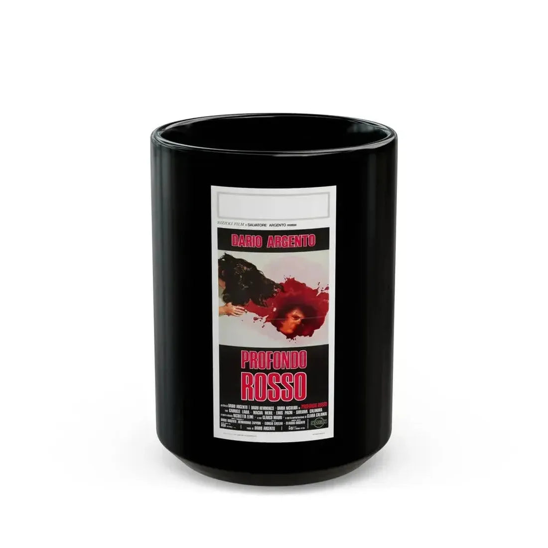 DEEP RED (ITALIAN) 1975 Movie Poster - Black Coffee Mug 15oz - Go Mug Yourself