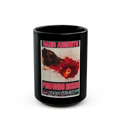 DEEP RED (ITALIAN) 3 1975 Movie Poster - Black Coffee Mug 15oz - Go Mug Yourself