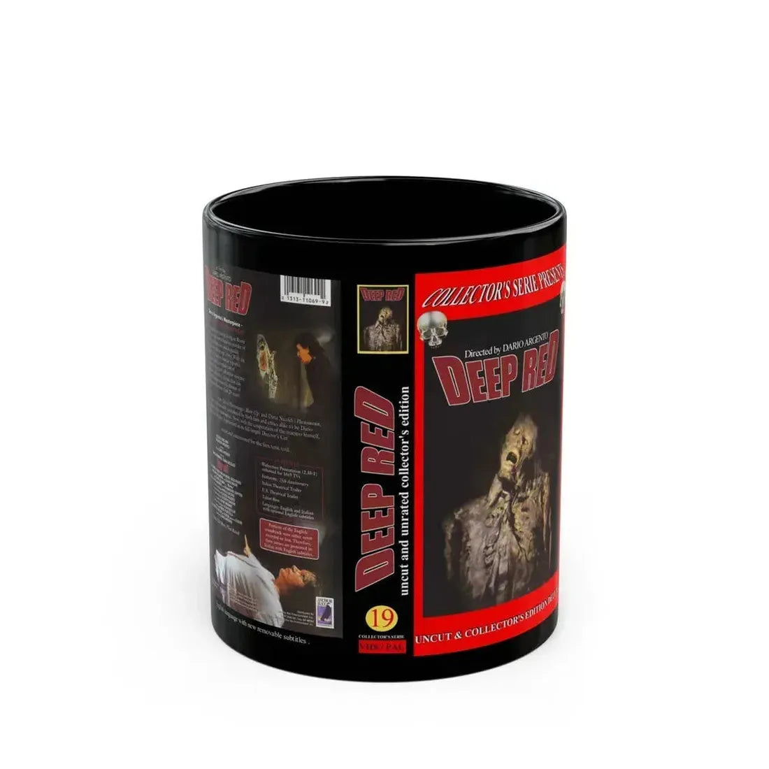 DEEP RED (VHS COVER) - Black Coffee Mug 11oz - Go Mug Yourself