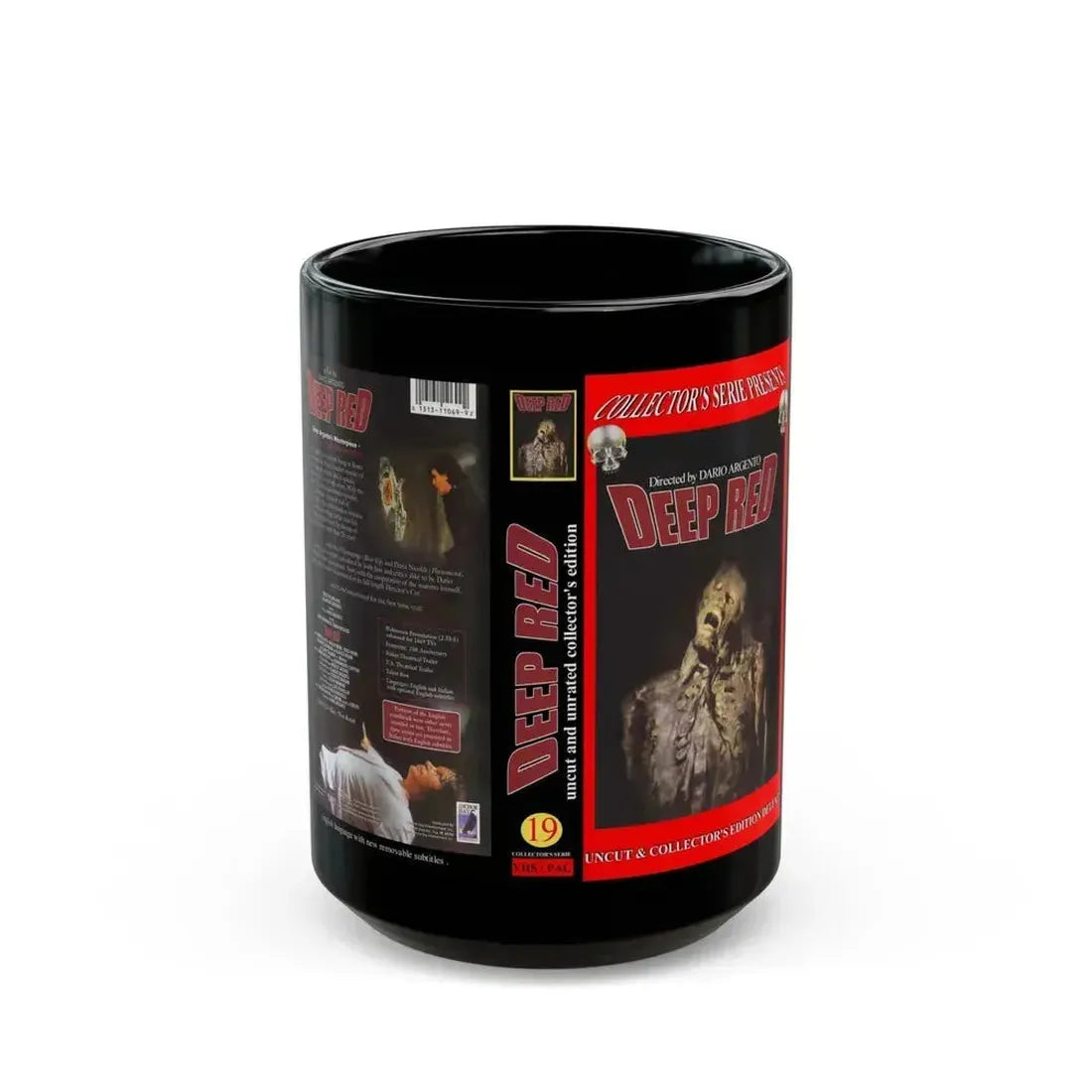 DEEP RED (VHS COVER) - Black Coffee Mug 15oz - Go Mug Yourself