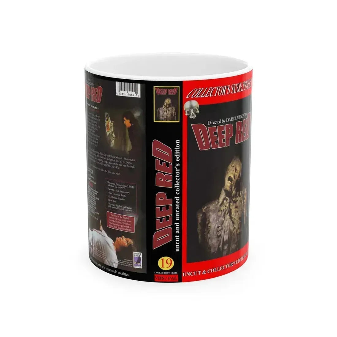DEEP RED (VHS COVER) - White Coffee Mug 11oz - Go Mug Yourself