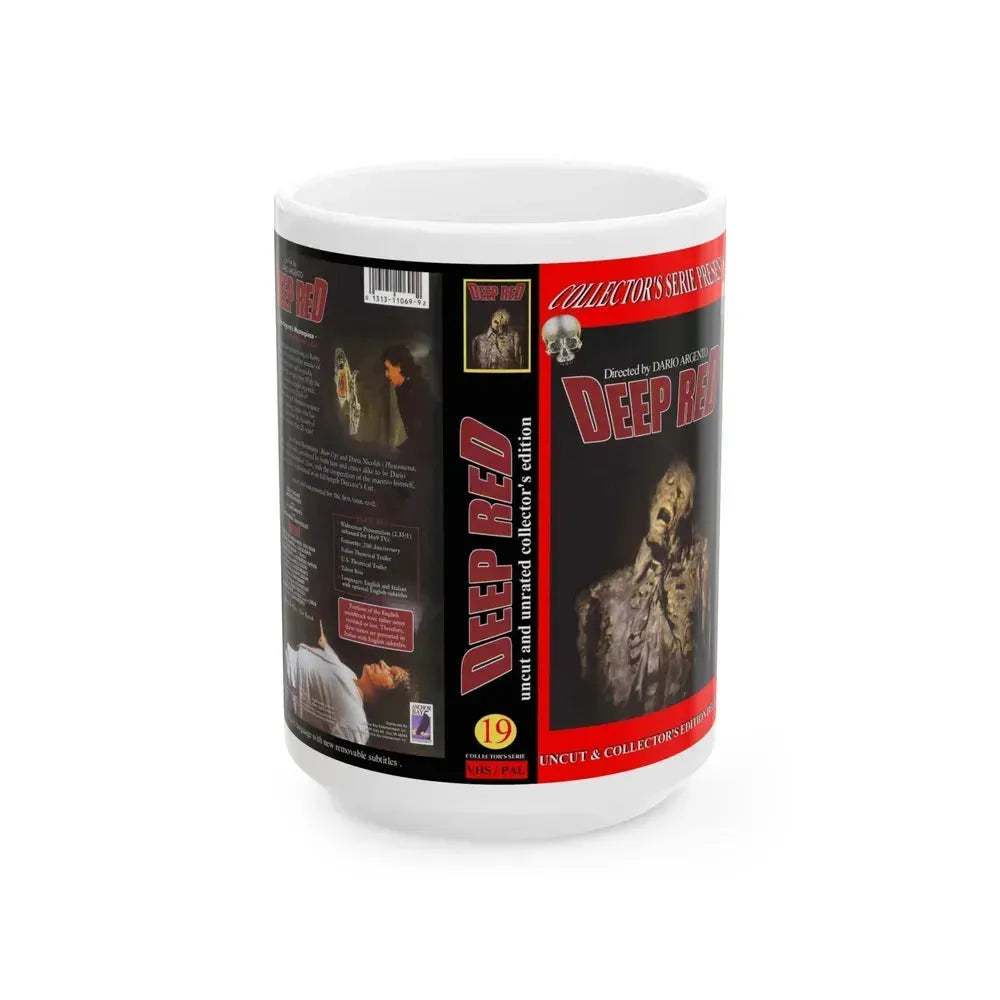 DEEP RED (VHS COVER) - White Coffee Mug 15oz - Go Mug Yourself