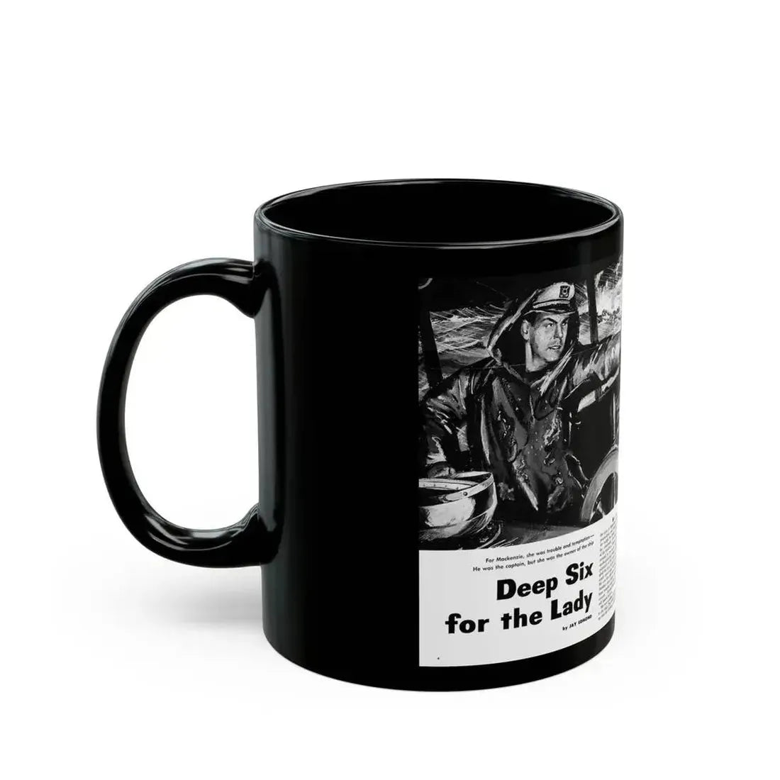 Deep Six for the Lady, Sir Knight magazine, No. 7 - 1959 - Black Coffee Mug - Go Mug Yourself