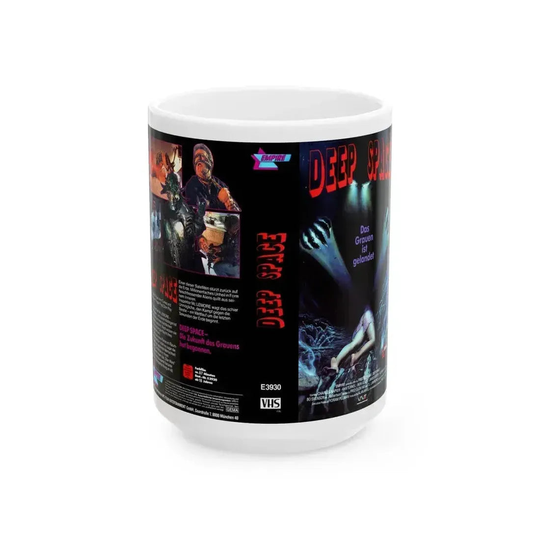 DEEP SPACE (VHS COVER) - White Coffee Mug 15oz - Go Mug Yourself