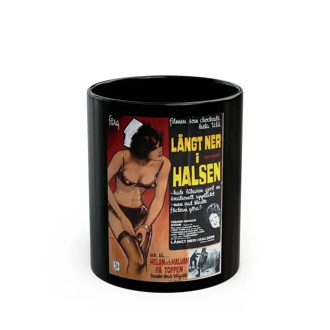 DEEP THROAT 1972 Movie Poster - Black Coffee Mug 11oz - Go Mug Yourself