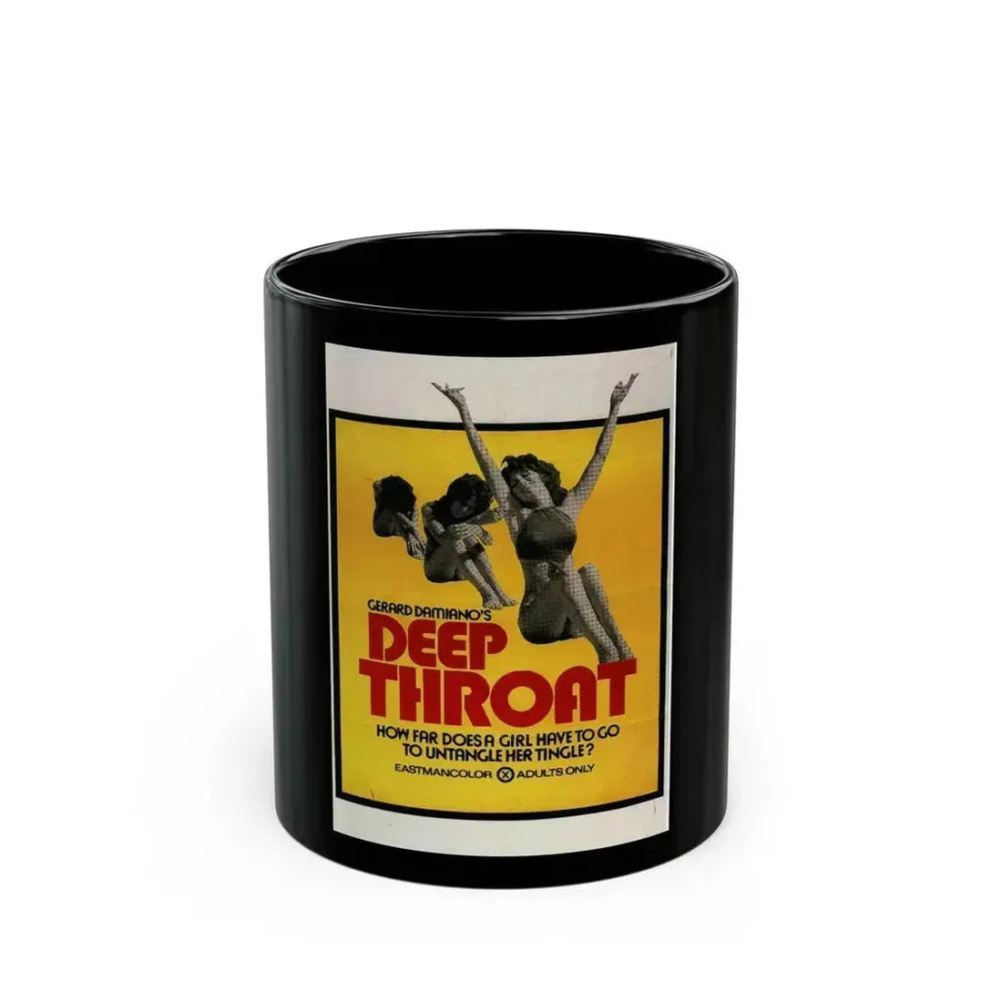 DEEP THROAT (2) 1972 Movie Poster - Black Coffee Mug 11oz - Go Mug Yourself